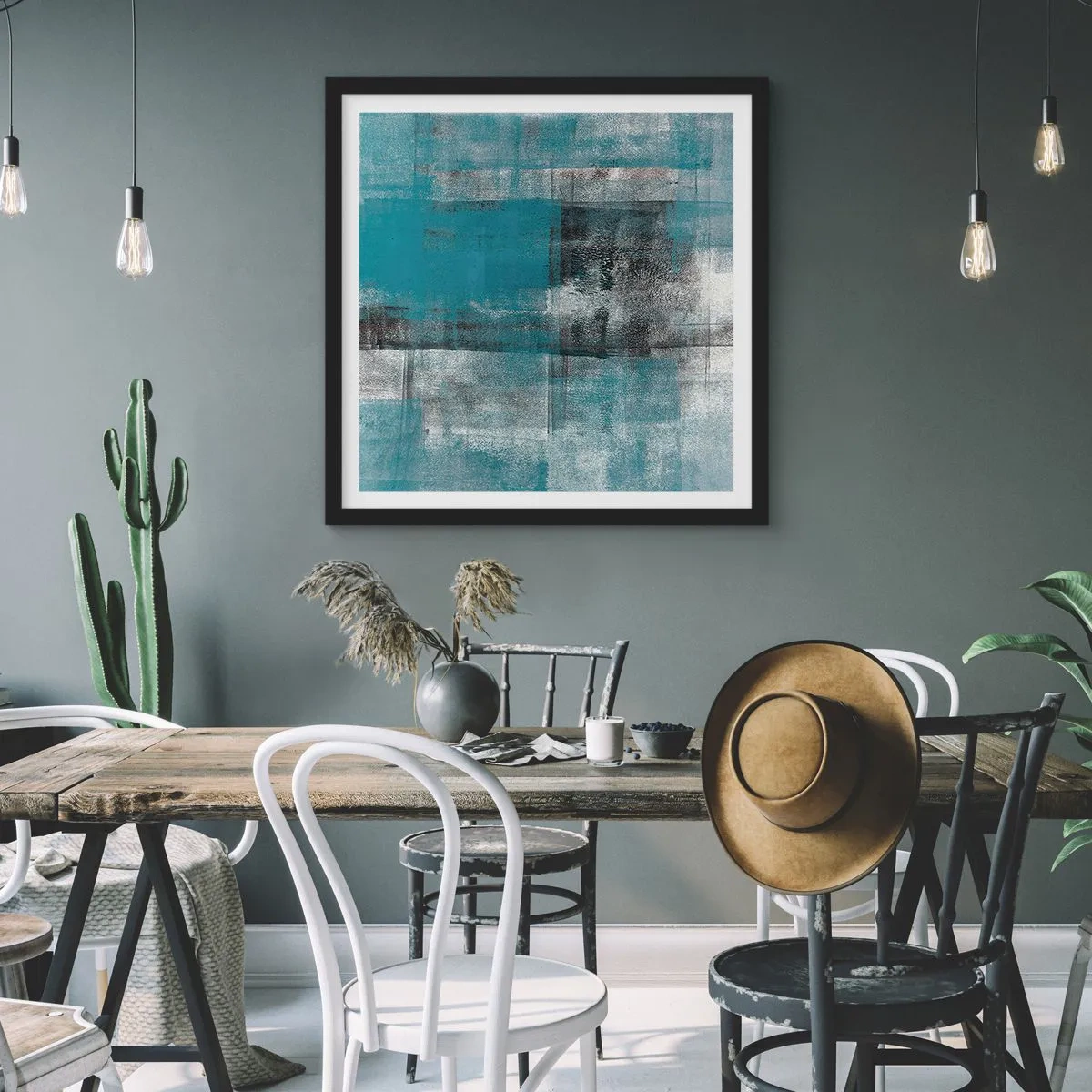 Poster in black frame - Water and Air - 50x50 cm