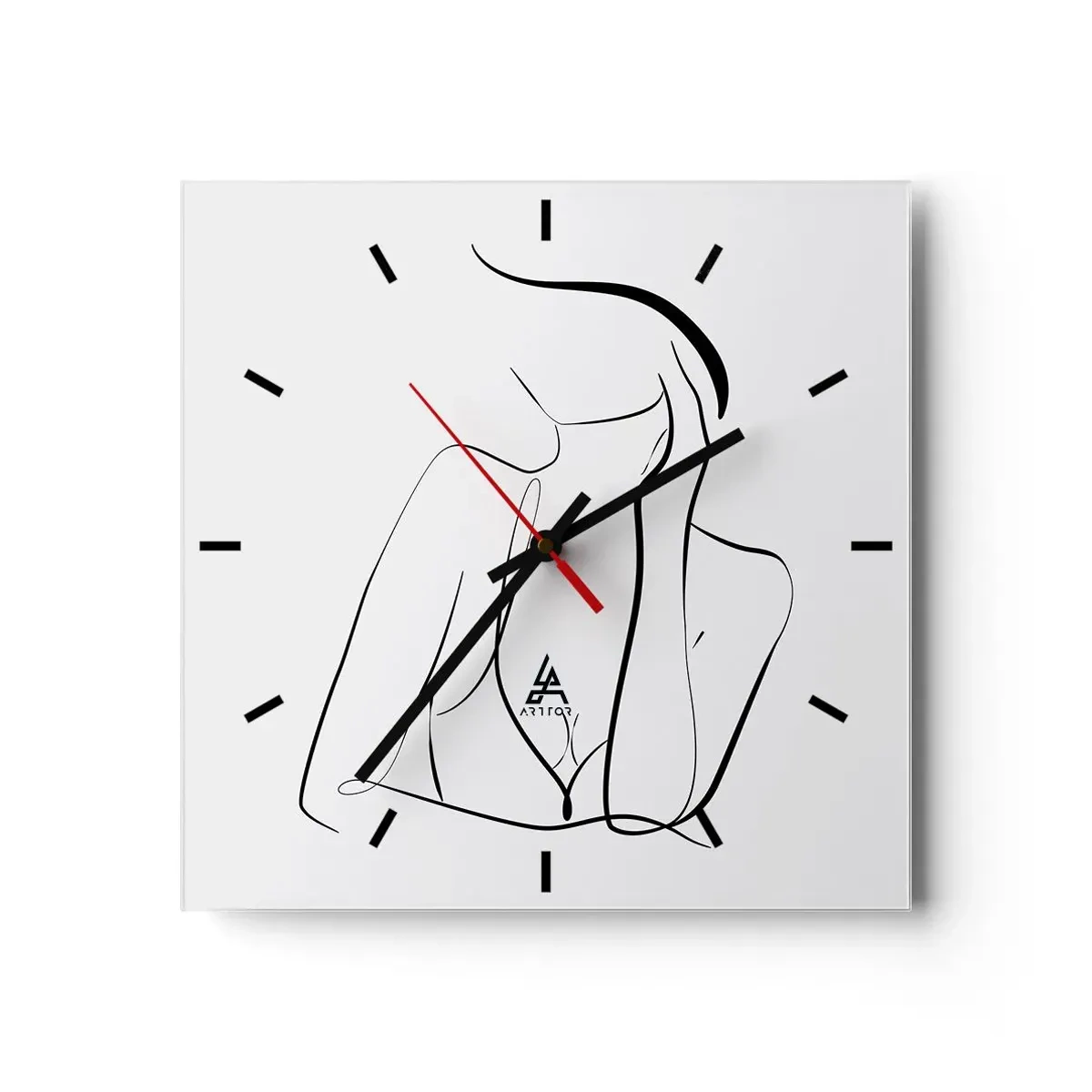 Wall clock - Clock on glass - On Waves of Dreams - 40x40 cm