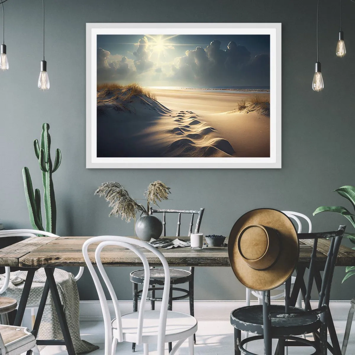 Poster in white frmae - Calming Landscape - 70x50 cm