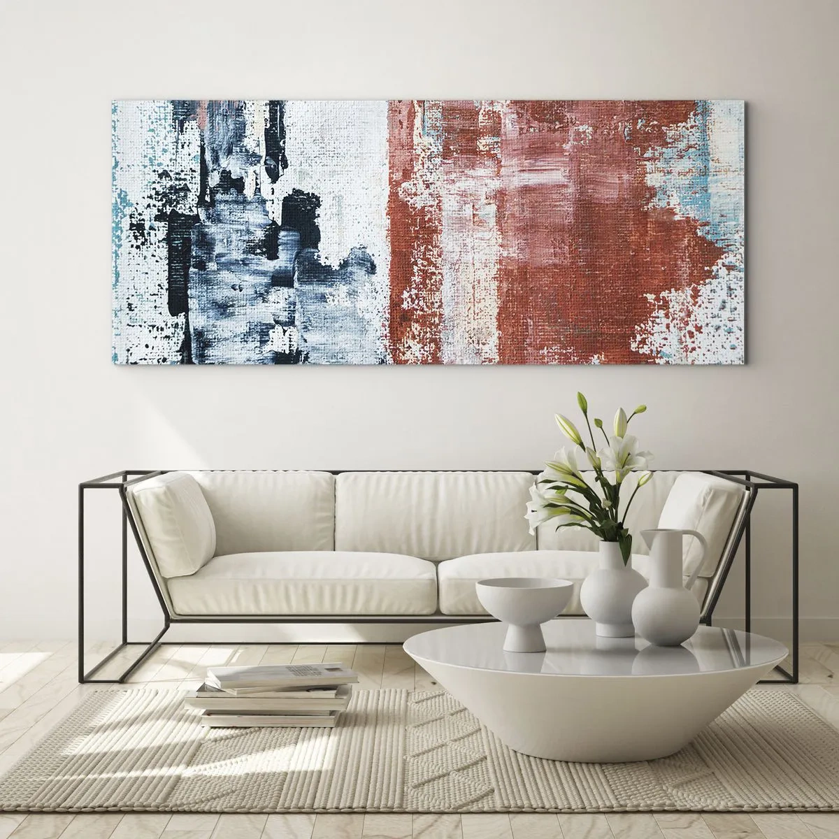 Glass picture - Abstract Fifty Fifty - 100x40 cm