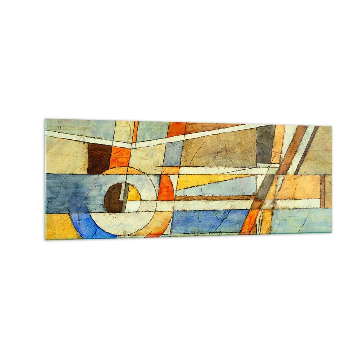 Glass picture - Cubism on a Construction Site - 140x50 cm