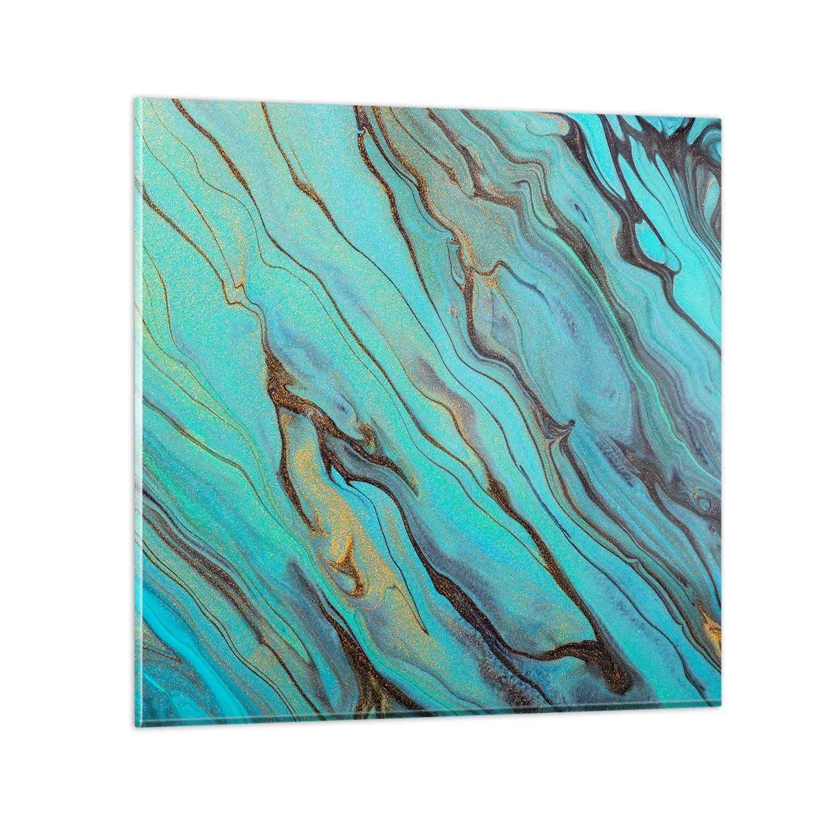 Glass picture - Turquoise Tide - 30x30 cm