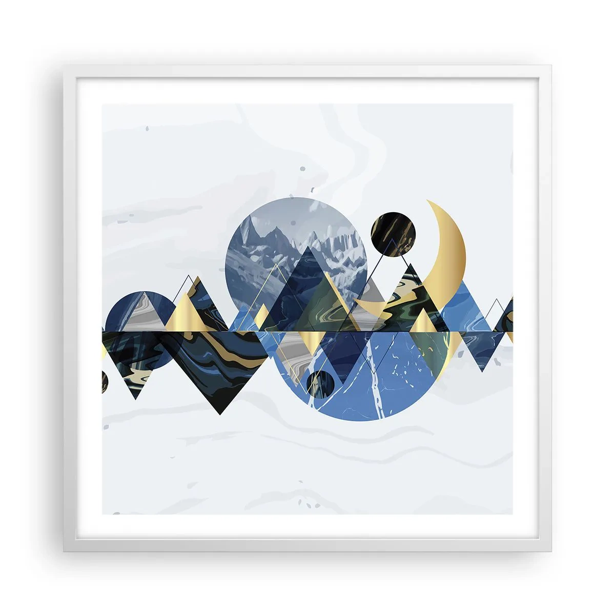 Poster in white frmae - Geometrical Landscape - 60x60 cm