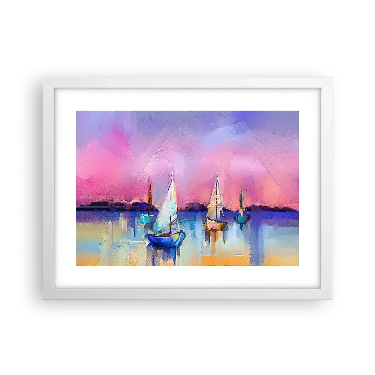 Poster in white frmae - Direction: High Sees - 40x30 cm