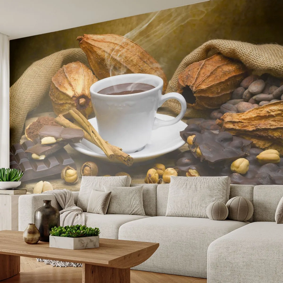 Self-Adhesive Photo Wallpaper Deluxe Sticker - For Adventure Hunters - Gastronomy, Chocolate, Coffee - 300x210 cm