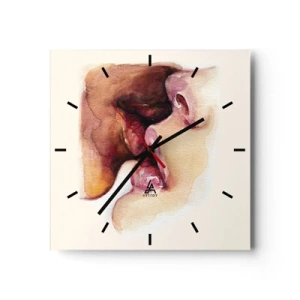 Wall clock - Clock on glass - Like Night and Day, Earth and Heaven - 30x30 cm