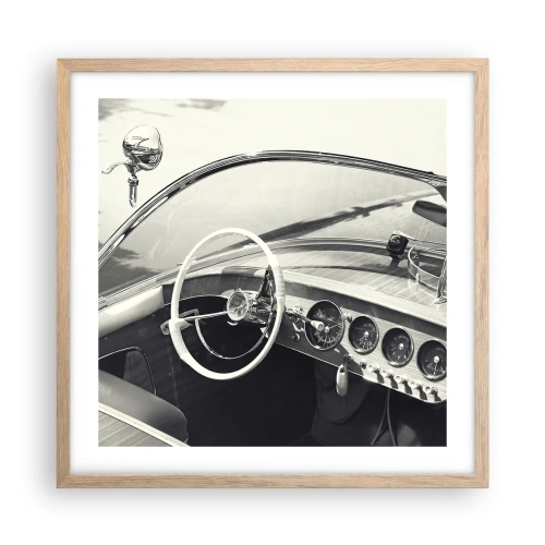 Poster in light oak frame - Weather for the Rich - 50x50 cm