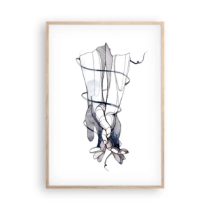 Poster in light oak frame - Study of Touch - 70x100 cm
