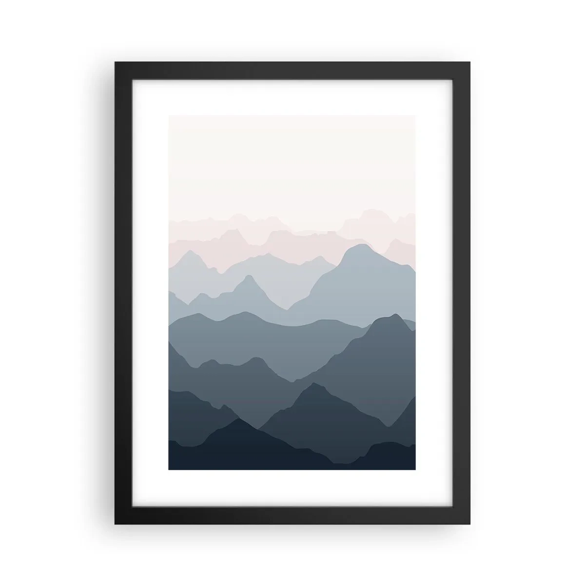 Poster in black frame - Mountain Waves - 30x40 cm